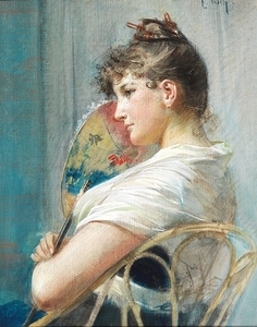 The Japanese Fan by Eduard Veith [1856–1925]